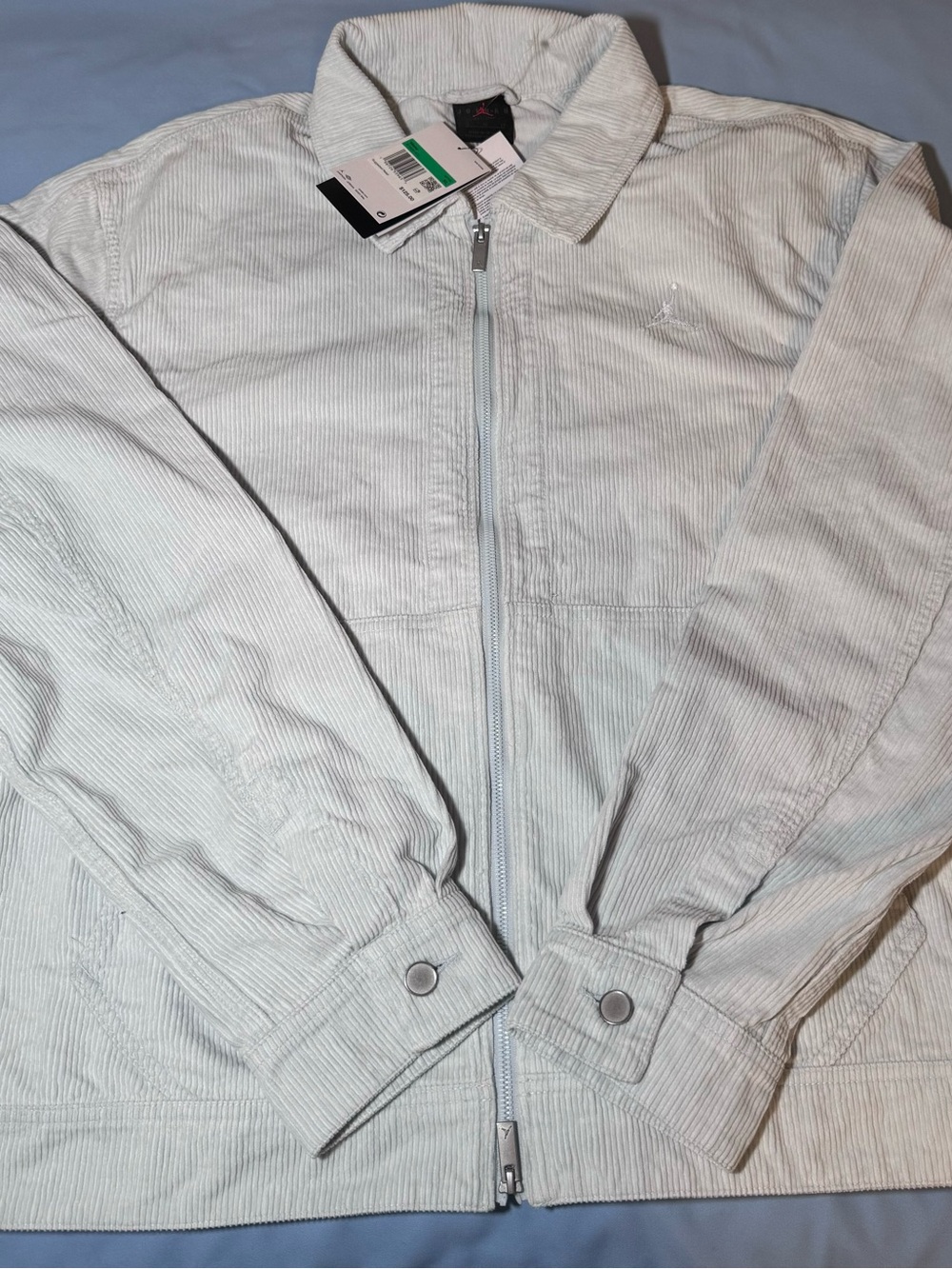 Nike Air Jordan Men’s Sz XL Corduroy Jacket Ice Blue Loose Fit New